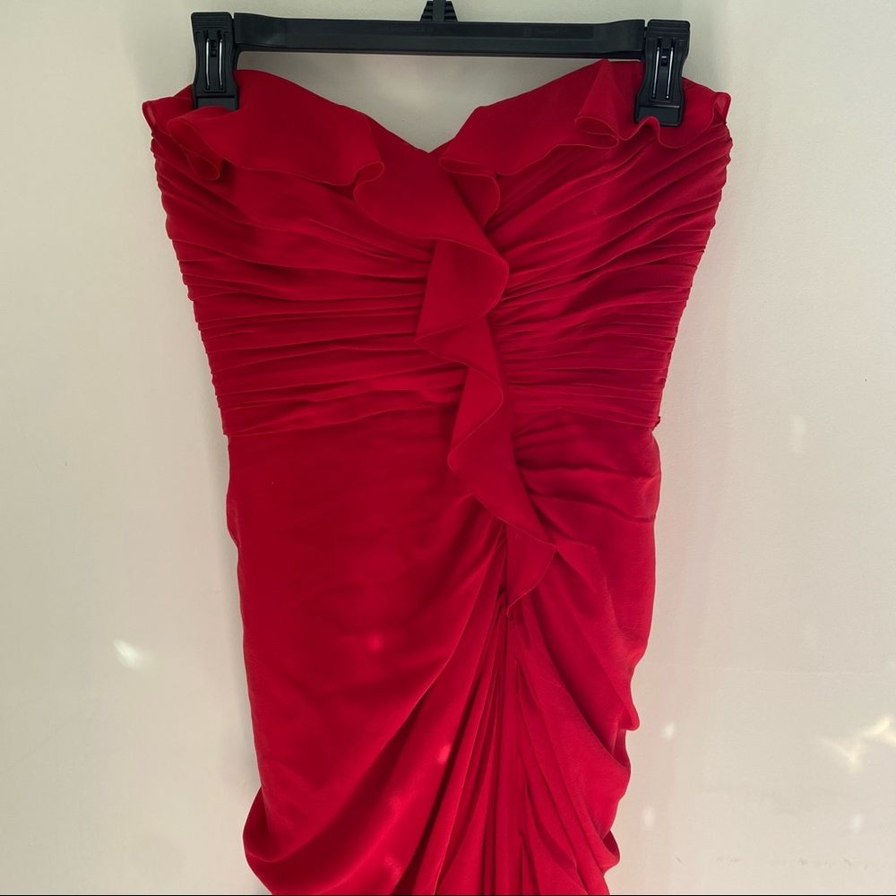 Red Badgely Mischka gown